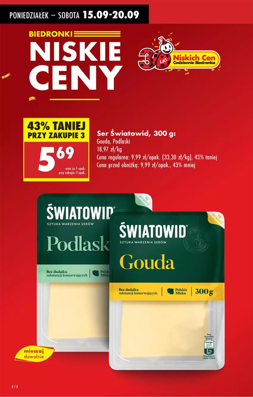 Gazetka promocyjna Biedronka - Od Poniedziałku - ważna 15.09 do 20.09.2025 - strona 4 - produkty: Gouda, Podlaski, Ser