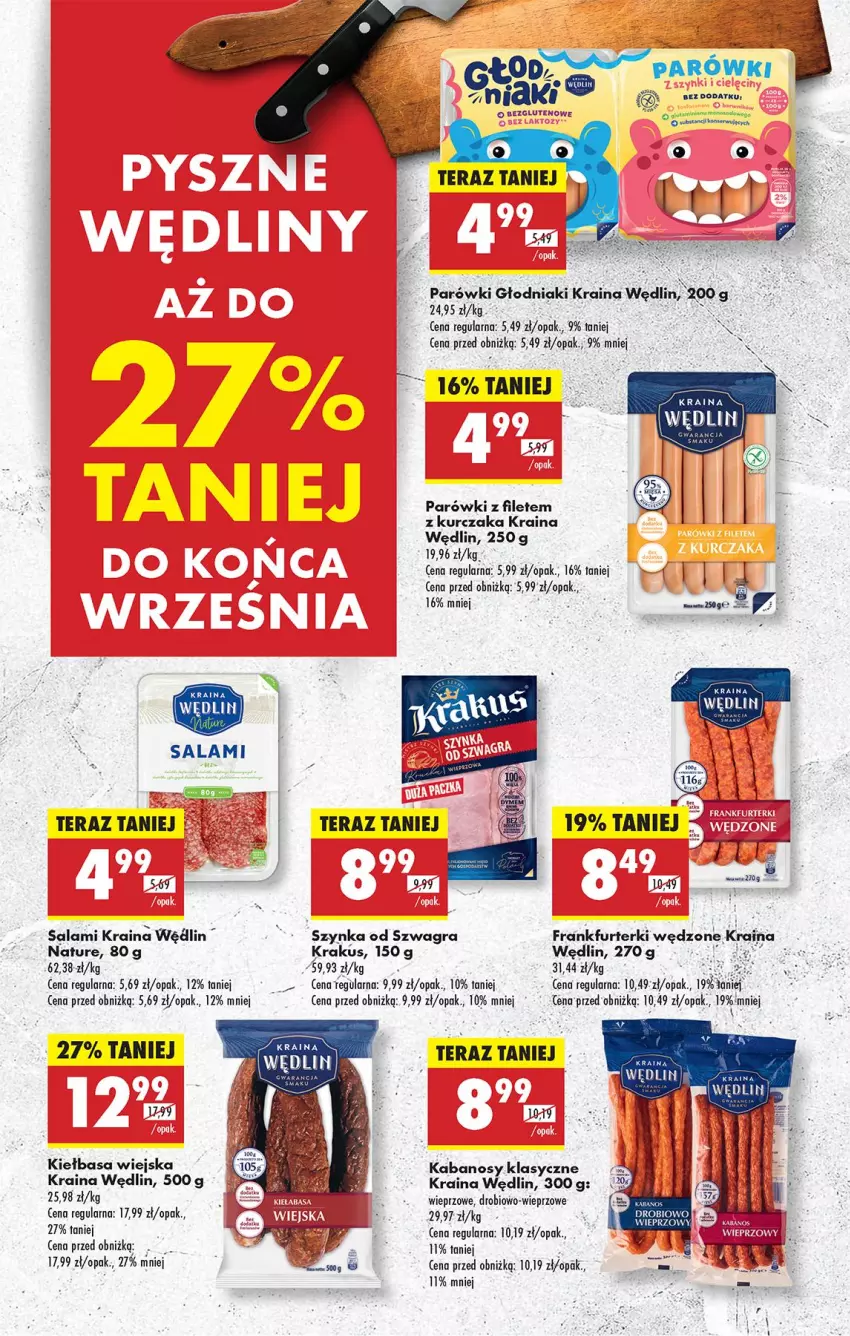 Gazetka promocyjna Biedronka - Od Poniedziałku - ważna 15.09 do 20.09.2025 - strona 62 - produkty: Frankfurterki, Gra, Kabanos, Kiełbasa, Kiełbasa wiejska, Kurczak, Parówki, Salami, Szynka, Tera