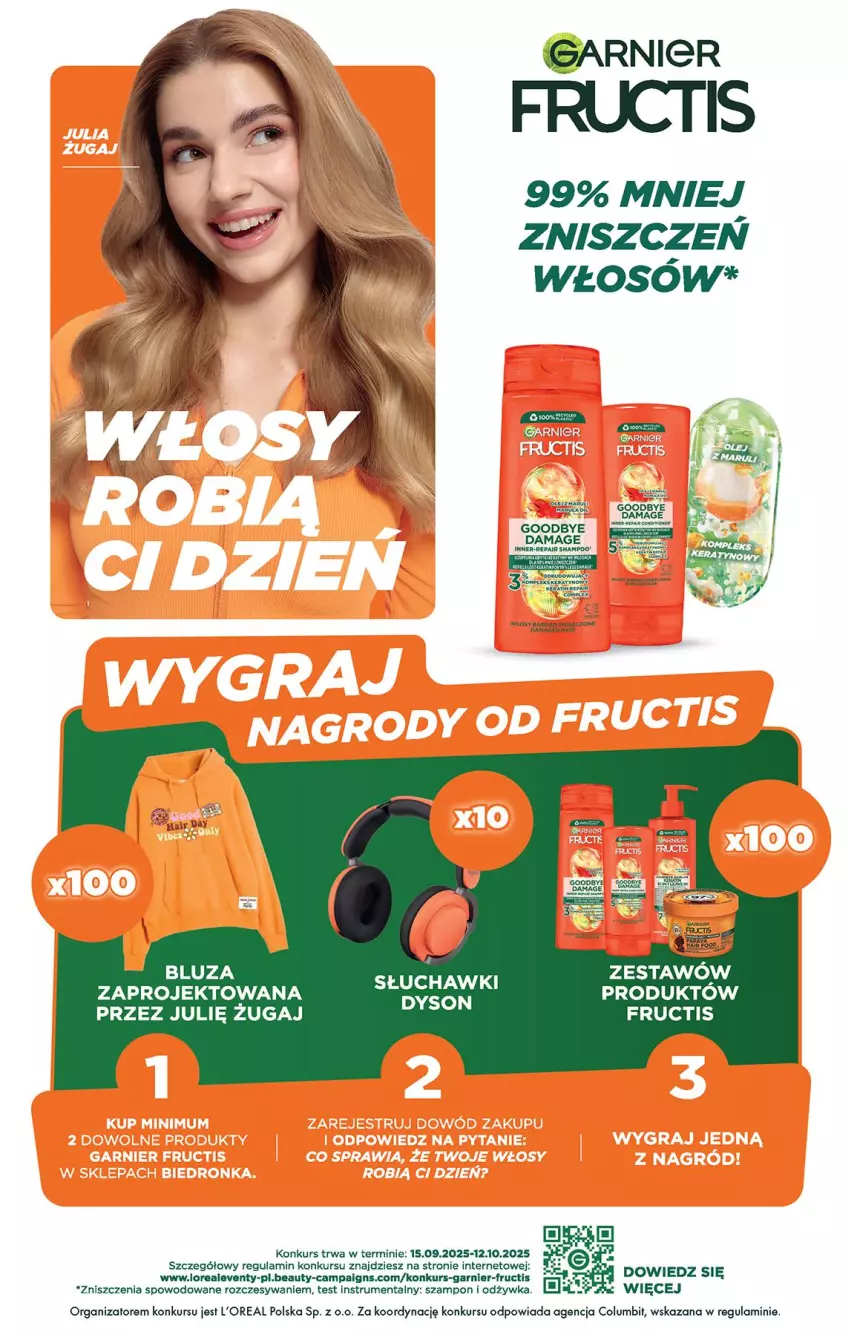 Gazetka promocyjna Biedronka - Od Poniedziałku - ważna 15.09 do 20.09.2025 - strona 68 - produkty: Avent, Bluza, Fructis, Garnier, Odżywka, Rum, Słuchawki, Szampon