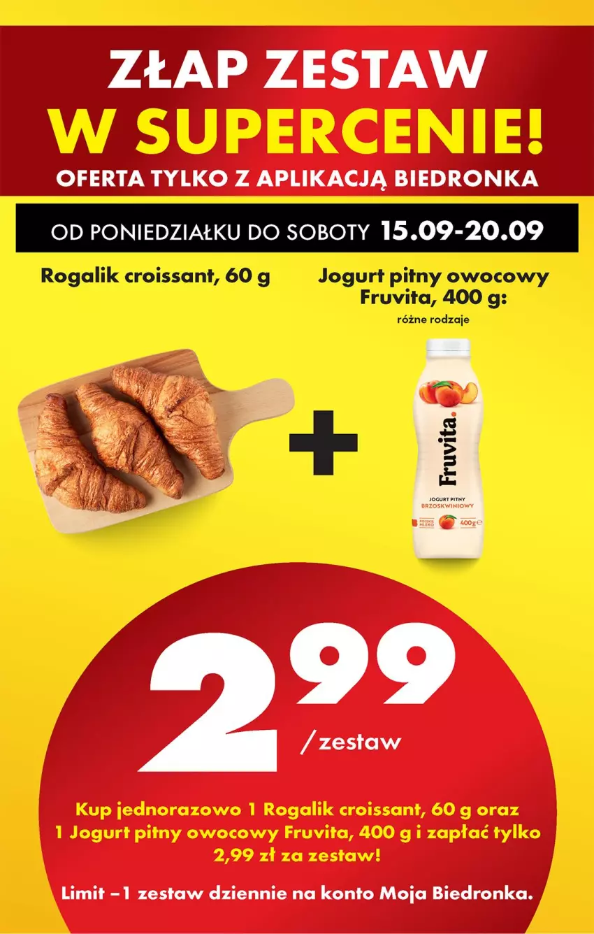 Gazetka promocyjna Biedronka - Od Poniedziałku - ważna 15.09 do 20.09.2025 - strona 76 - produkty: Croissant, Jogurt, Jogurt pitny, Rogal