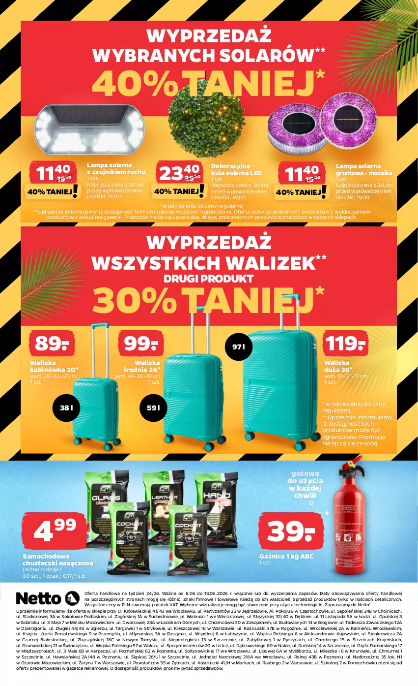 Gazetka promocyjna Netto - Od Poniedziałku - ważna 08.06 do 13.06.2026 - strona 3 - produkty: Chusteczki, Fa, Gaśnica, Gra, Grunt, Gry, Karp, Kujawski, Lampa, Podlaski, Sok, Stock, Top, Walizka, Wino
