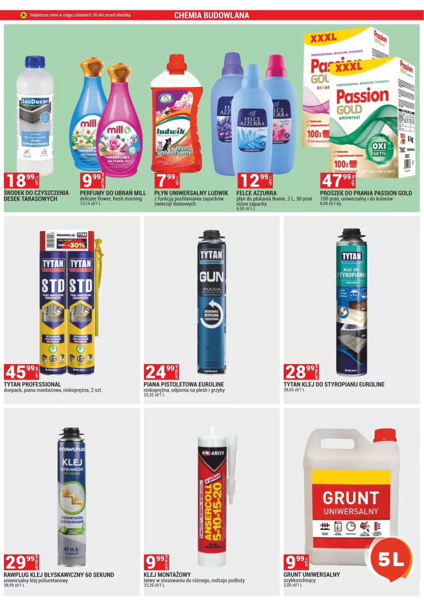 Gazetka promocyjna Merkury Market - ważna 02.05 do 31.05.2024 - strona 12 - produkty: Grunt, Grzyby, Klej, LANA, Ludwik, Perfum, Piana pistoletowa, Pistolet, Płyn do płukania, Por, Proszek do prania, Tytan