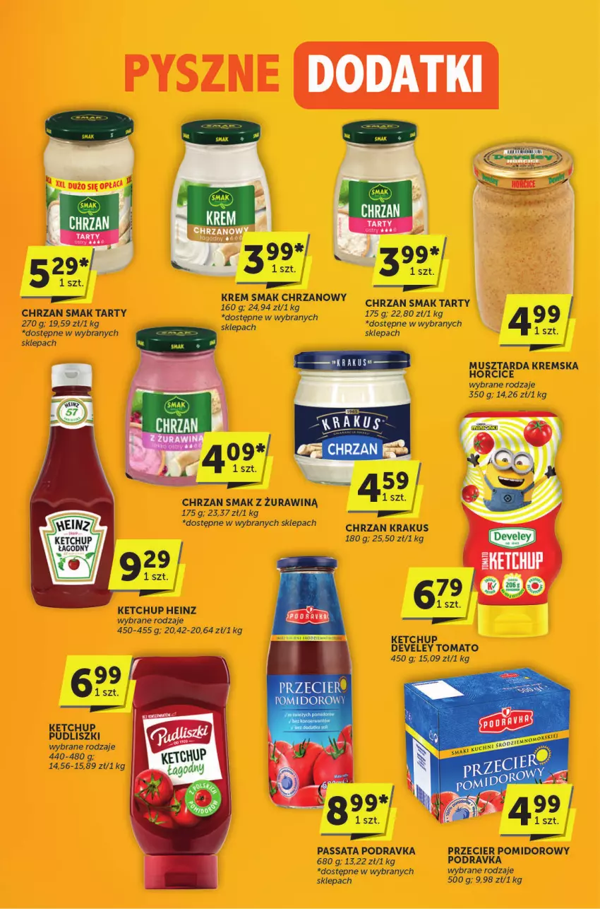 Gazetka promocyjna ABC - ważna 03.04 do 19.04.2025 - strona 14 - produkty: Chrzan, Heinz, Kask, Ketchup, LANA, Mus, Musztarda, Podravka, Pudliszki