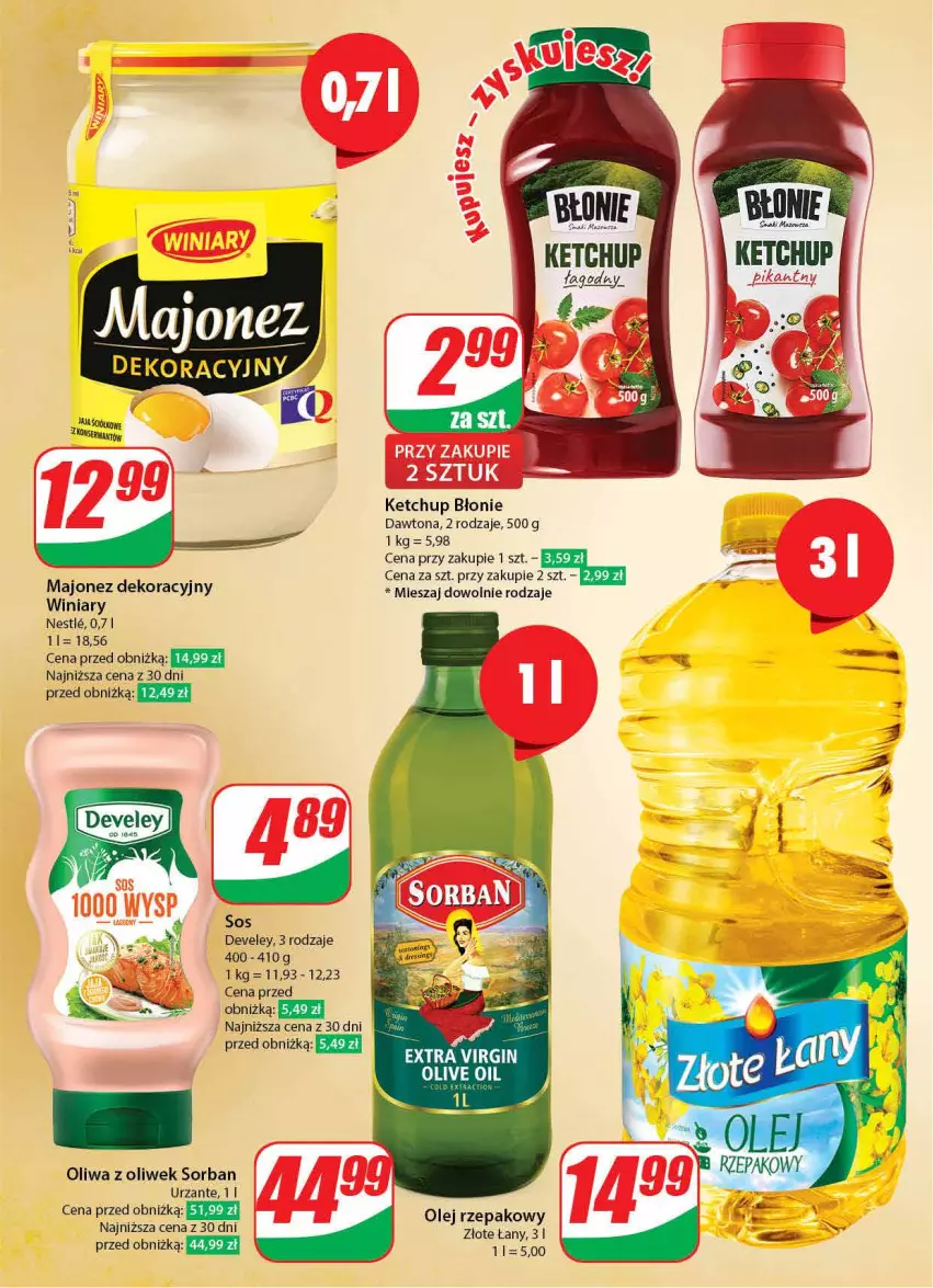 Gazetka promocyjna Dino - Gazetka 2 - ważna 09.01 do 16.01.2024 - strona 18 - produkty: Dawtona, Gin, Jaja, Ketchup, Majonez, Olej, Olej rzepakowy, Oliwa, Oliwa z oliwek, Ser, Sos, Winiary