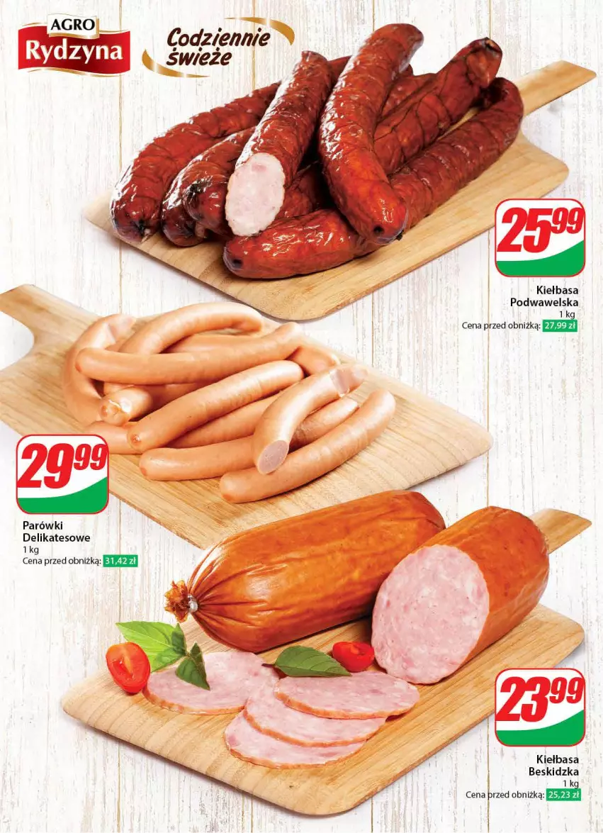 Gazetka promocyjna Dino - Gazetka 2 - ważna 09.01 do 16.01.2024 - strona 24 - produkty: Kiełbasa, Parówki, Wawel