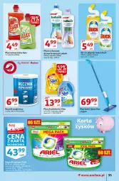 Gazetka promocyjna Auchan - Hiperoszczędzanie w wersji Maxi Paki Hipermarkety - Gazetka - ważna od 22.09 do 22.09.2021 - strona 35 - produkty: Ludwik, Mop, Do mycia naczyń, Ajax, Papier, Balsam do mycia naczyń, Kije, Duck, Silan, Płyn do płukania, Ręcznik