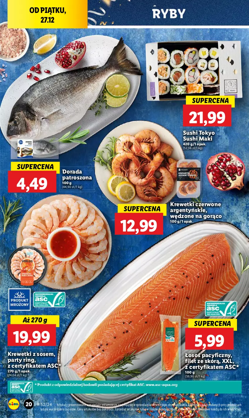 Gazetka promocyjna Lidl - GAZETKA - ważna 27.12 do 28.12.2024 - strona 22 - produkty: Krewetki, Sos, Sushi