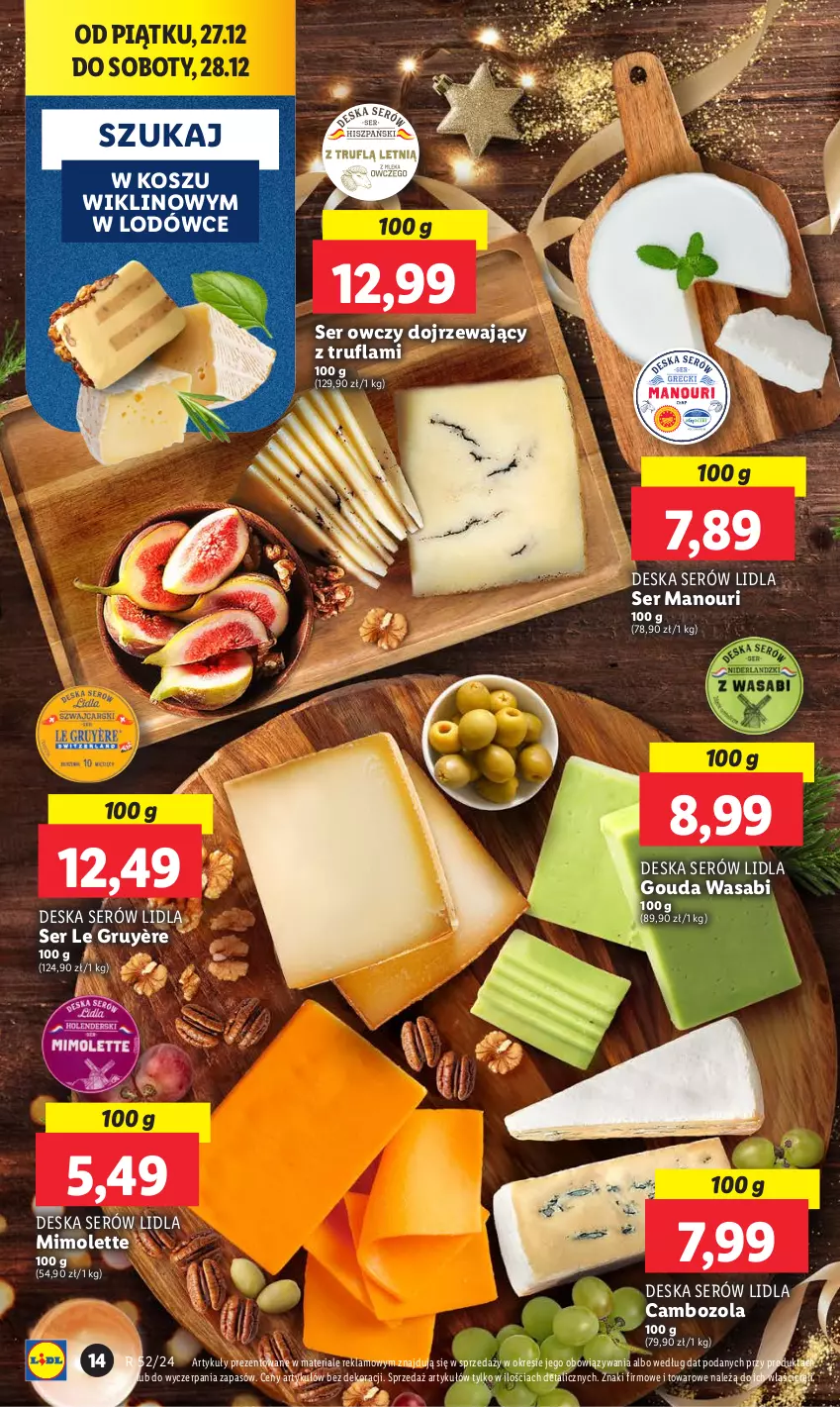 Gazetka promocyjna Lidl - GAZETKA - ważna 27.12 do 28.12.2024 - strona 26 - produkty: Deska serów, Gouda, Kosz, Mimolette, Ser, Ser owczy, Wasa