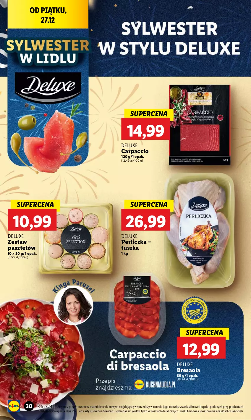 Gazetka promocyjna Lidl - GAZETKA - ważna 27.12 do 28.12.2024 - strona 34 - produkty: Bresaola, Carpaccio, Pasztet, Perliczka, Tusz