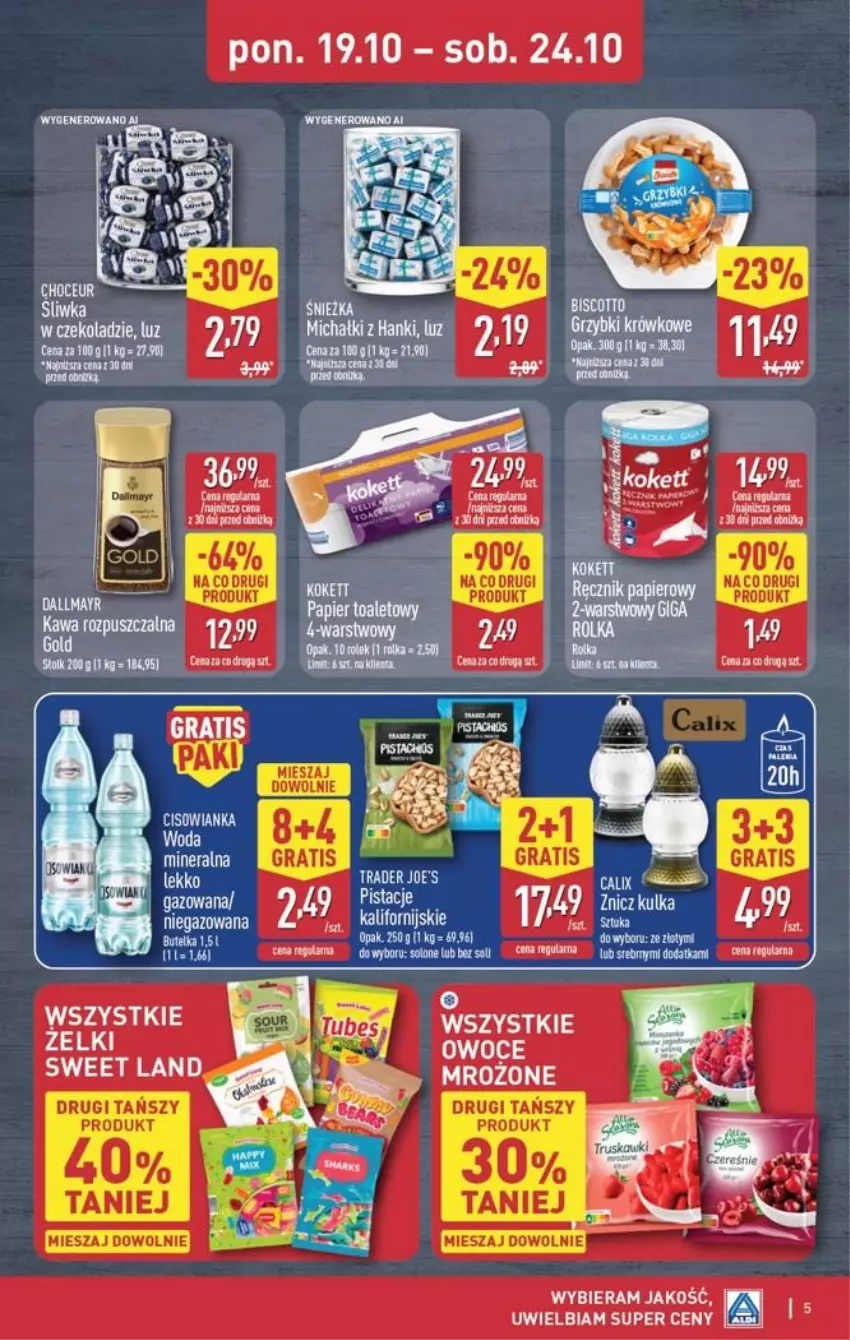 Gazetka promocyjna Aldi - Oferta weekendowa - ważna 22.10 do 24.10.2026 - strona 5 - produkty: Cisowianka, Gra, Owoce, Pistacje, Woal
