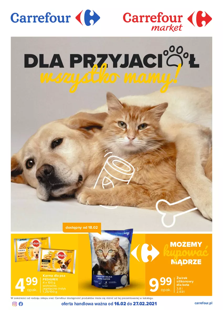 Gazetka promocyjna Carrefour - Gazetka Dla przyjaciół wszystko mamy - ważna 15.02 do 27.02.2021 - strona 1 - produkty: Pedigree, Wołowina