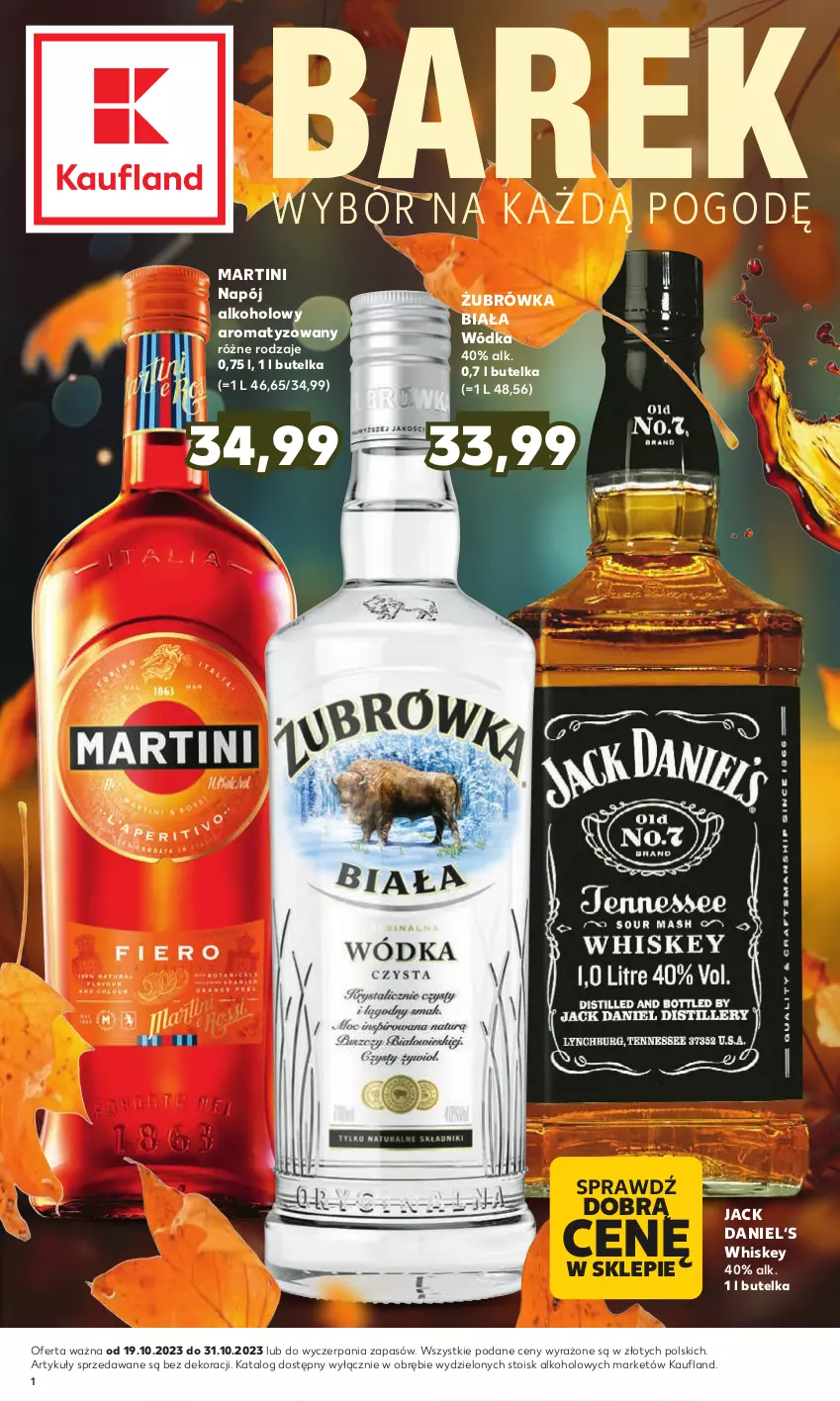 Gazetka promocyjna Kaufland - Barek Kauflandu - ważna 19.10 do 31.10.2023 - strona 1 - produkty: Martini, Napój, Whiskey, Wódka