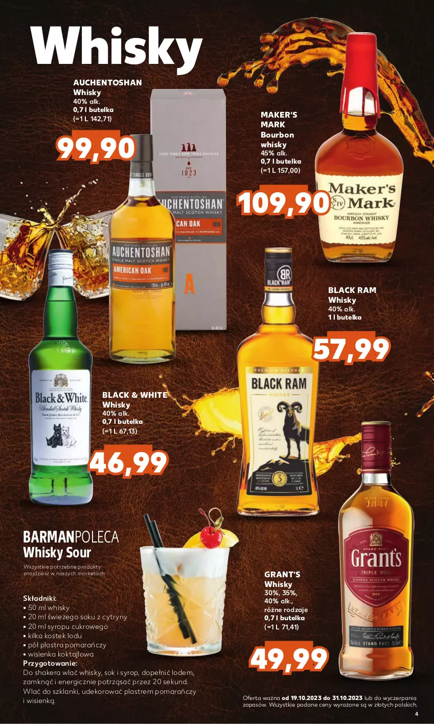 Gazetka promocyjna Kaufland - Barek Kauflandu - ważna 19.10 do 31.10.2023 - strona 4 - produkty: Bourbon, Cytryny, Gra, Lack, Lanki, Sok, Stek, Syrop, Whisky