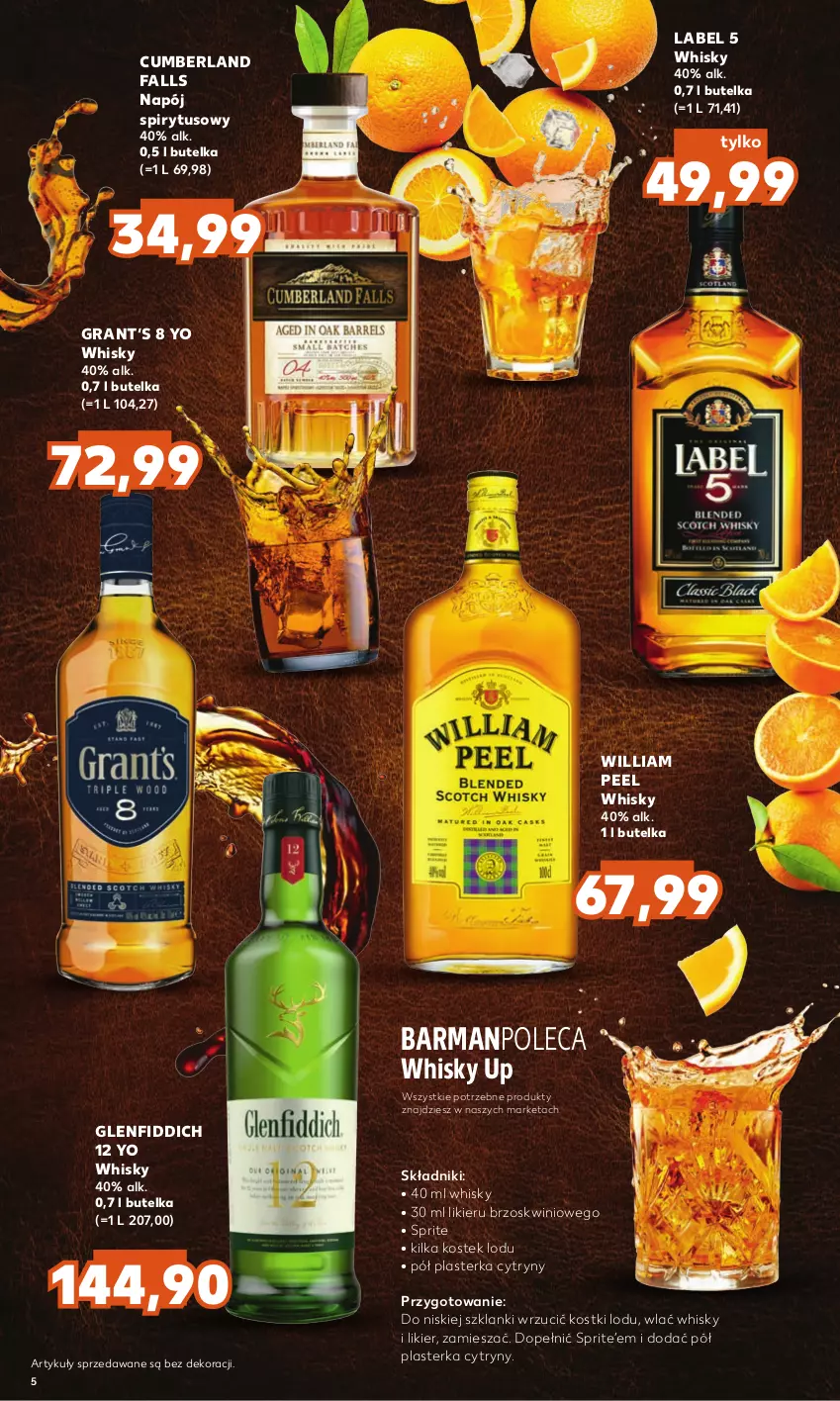 Gazetka promocyjna Kaufland - Barek Kauflandu - ważna 19.10 do 31.10.2023 - strona 5 - produkty: Cytryny, Fa, Gra, Lanki, Likier, Napój, Sprite, Stek, Whisky