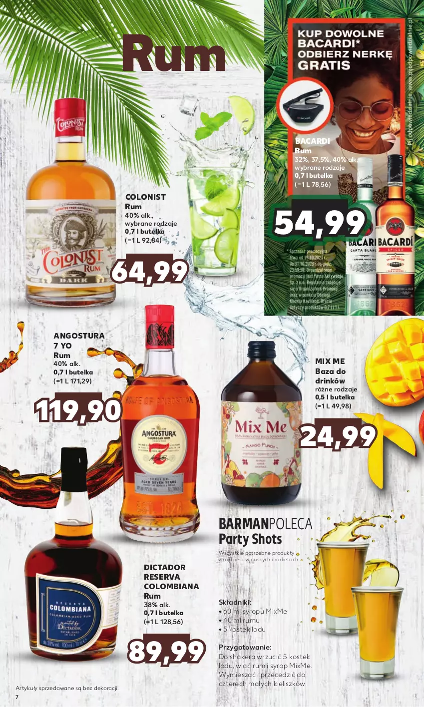 Gazetka promocyjna Kaufland - Barek Kauflandu - ważna 19.10 do 31.10.2023 - strona 7 - produkty: Bacardi, Colonist, Rum, Ser, Stek, Syrop