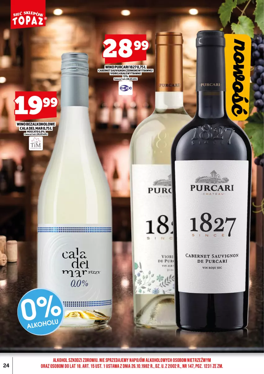 Gazetka promocyjna Topaz - Gazetka - ważna 01.09 do 15.09.2026 - strona 26 - produkty: Cabernet Sauvignon, Delma, Pur, Wino, Wino bezalkoholowe