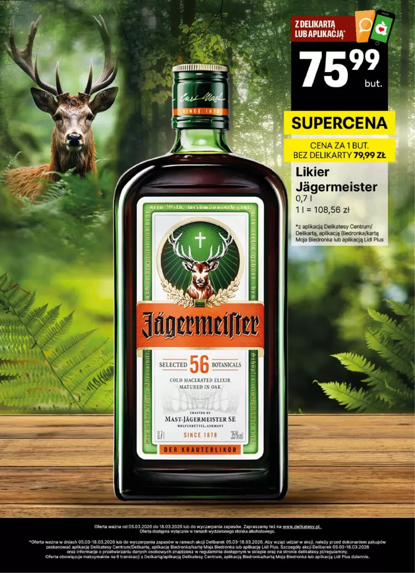 Gazetka promocyjna Delikatesy Centrum - Delibarek DC10-DC11 - ważna 05.03 do 18.03.2026 - strona 18 - produkty: Acer, Jagermeister, Likier, Rama, Rum, Tran
