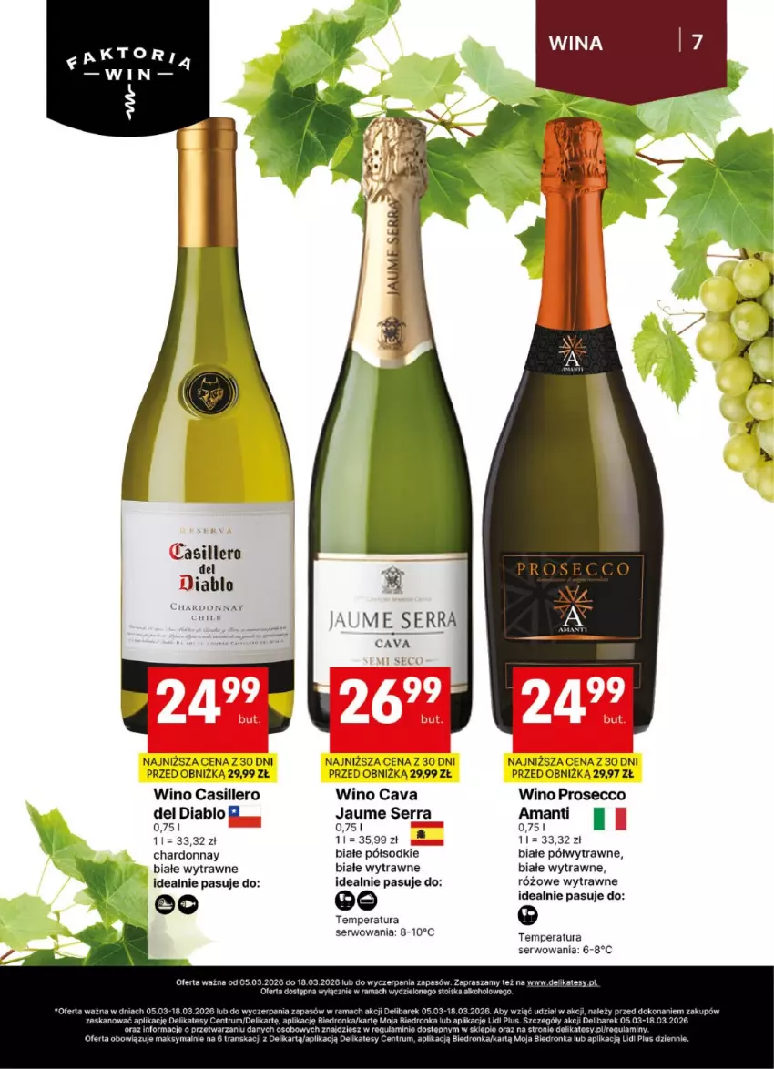 Gazetka promocyjna Delikatesy Centrum - Delibarek DC10-DC11 - ważna 05.03 do 18.03.2026 - strona 7 - produkty: Chardonnay, Fa, Prosecco, Rama, Rum, Ser, Tran, Wino