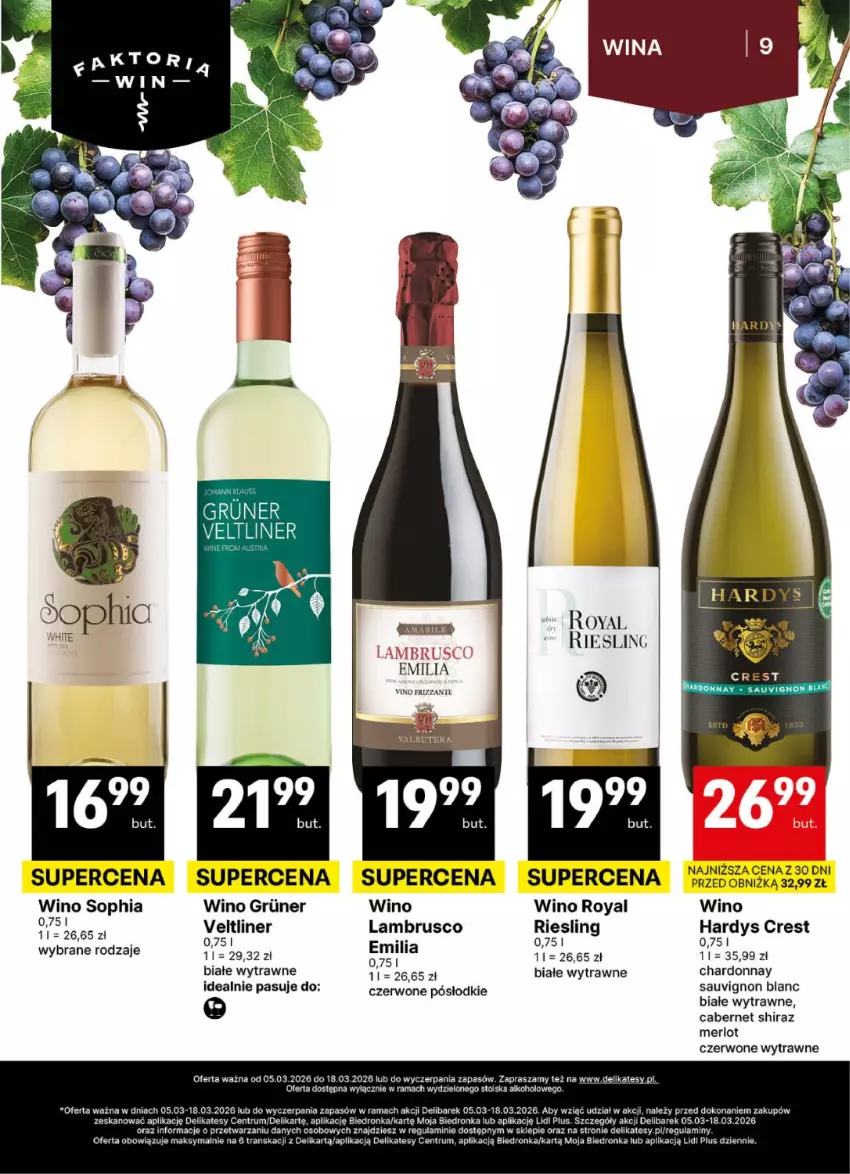 Gazetka promocyjna Delikatesy Centrum - Delibarek DC10-DC11 - ważna 05.03 do 18.03.2026 - strona 9 - produkty: Chardonnay, Merlot, Rama, Rum, Sauvignon Blanc, Shiraz, Tran, Wino