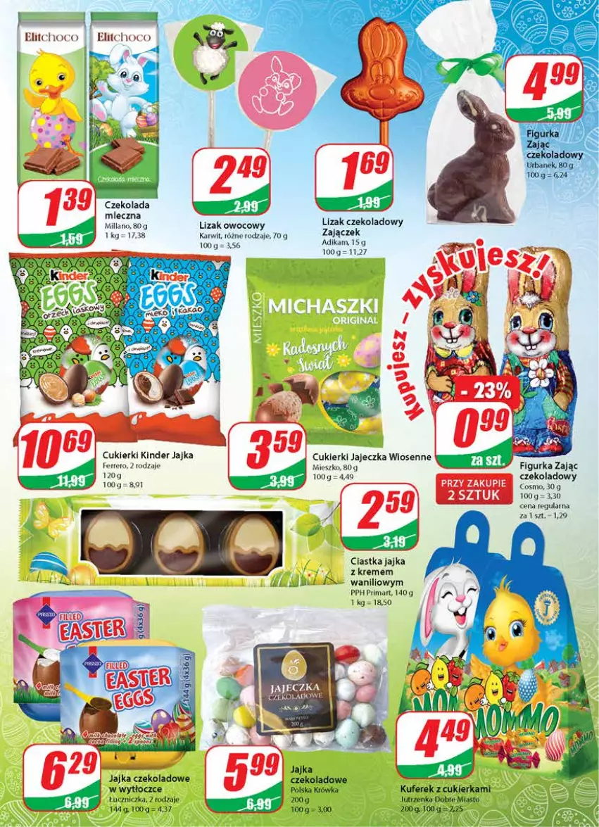 Gazetka promocyjna Dino - Gazetka - ważna 24.03 do 30.03.2021 - strona 5 - produkty: Ciastka, Cukier, Cukierki, Czekolada, Ferrero, Jutrzenka, Kinder, Prima, Znicz