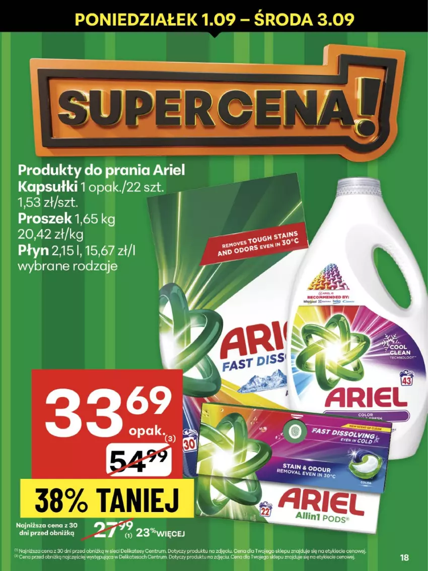 Gazetka promocyjna Delikatesy Centrum - Franczyza DC35 Czwartek - ważna 28.08 do 03.09.2025 - strona 18 - produkty: Ariel, Rum