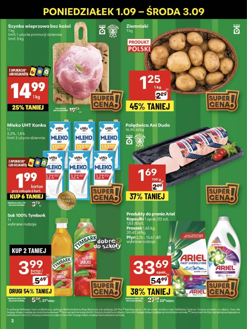 Gazetka promocyjna Delikatesy Centrum - Franczyza DC35 Czwartek - ważna 28.08 do 03.09.2025 - strona 2 - produkty: Duda, Mleko, Polędwica, Rum, Szynka, Szynka wieprzowa