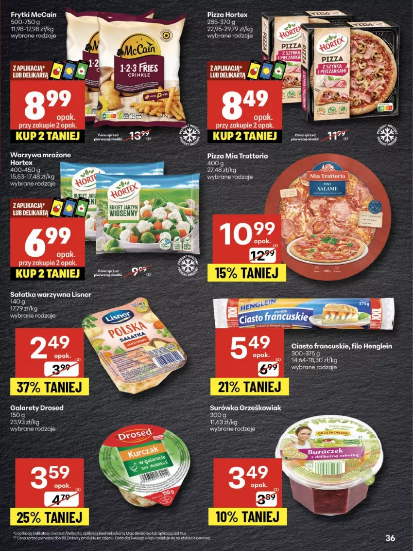 Gazetka promocyjna Delikatesy Centrum - Franczyza DC35 Czwartek - ważna 28.08 do 03.09.2025 - strona 36 - produkty: Bukiet, Ciasto francuskie, Gala, Hortex, Koc, Lisner, Pizza, Rum, Sałat, Sałatka, Sałatka warzywna, Warzywa