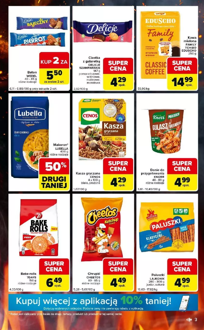 Gazetka promocyjna Carrefour - Gazetka Express - ważna 28.04 do 04.05.2026 - strona 3 - produkty: Baton, Cenos, Chrupki, Ciastka, Delicje, Fa, Gala, Gry, Kasza, Kasza gryczana, Kawa, Knorr, Lajkonik, Tchibo