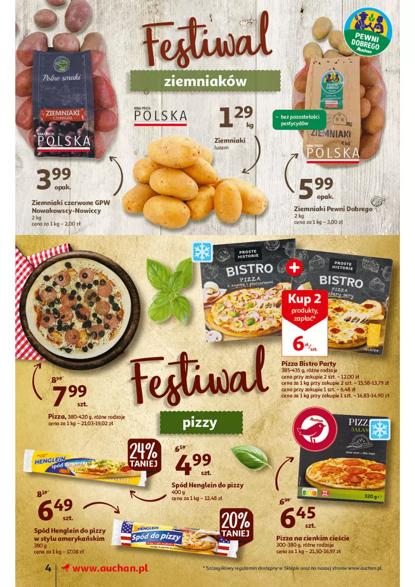 Gazetka promocyjna Auchan - przeNISKIE CENY 1001drobiazgów Supermarkety - ważna 04.02 do 09.02.2022 - strona 4 - produkty: NOWAK, Pizza, Ziemniaki