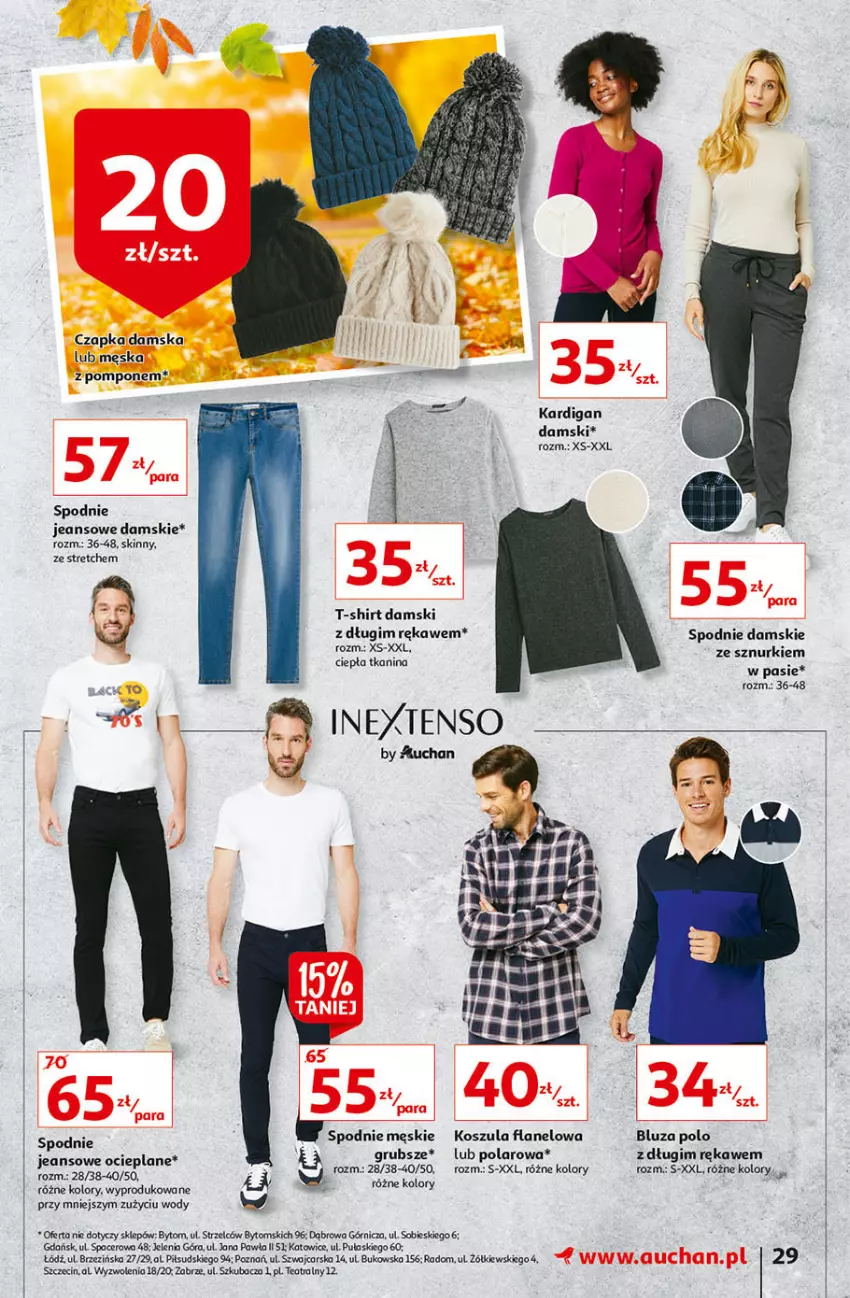 Gazetka promocyjna Auchan - Hiperoszczędzanie z aplikacją Auchan Hipermarkety - ważna 23.09 do 29.09.2021 - strona 29 - produkty: Acer, Bluza, Cars, Czapka, K2, Kardigan, Kosz, Koszula, Spodnie, Spodnie jeans, T-shirt