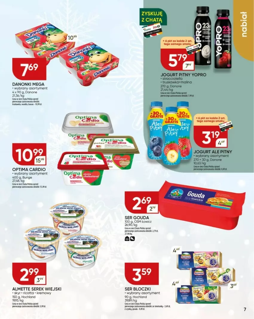 Gazetka promocyjna Chata Polska - ważna 09.01 do 15.01.2025 - strona 19 - produkty: Almette, Danone, Danonki, Gouda, Hochland, Optima, Optima Cardio, Ricotta, Rust, Ser, Serek, Serek wiejski