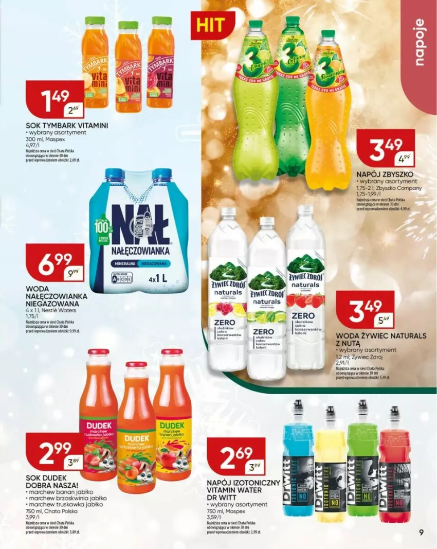 Gazetka promocyjna Chata Polska - ważna 09.01 do 15.01.2025 - strona 21 - produkty: Nałęczowianka, Napój, Napój izotoniczny, Napoje, Sok, Tymbark, Woda