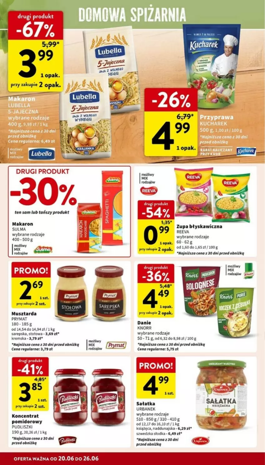 Gazetka promocyjna Intermarche - ważna 20.06 do 26.06.2024 - strona 21 - produkty: Knorr, Makaron, Mus, Musztarda, Prymat, Sałat, Sałatka, Zupa