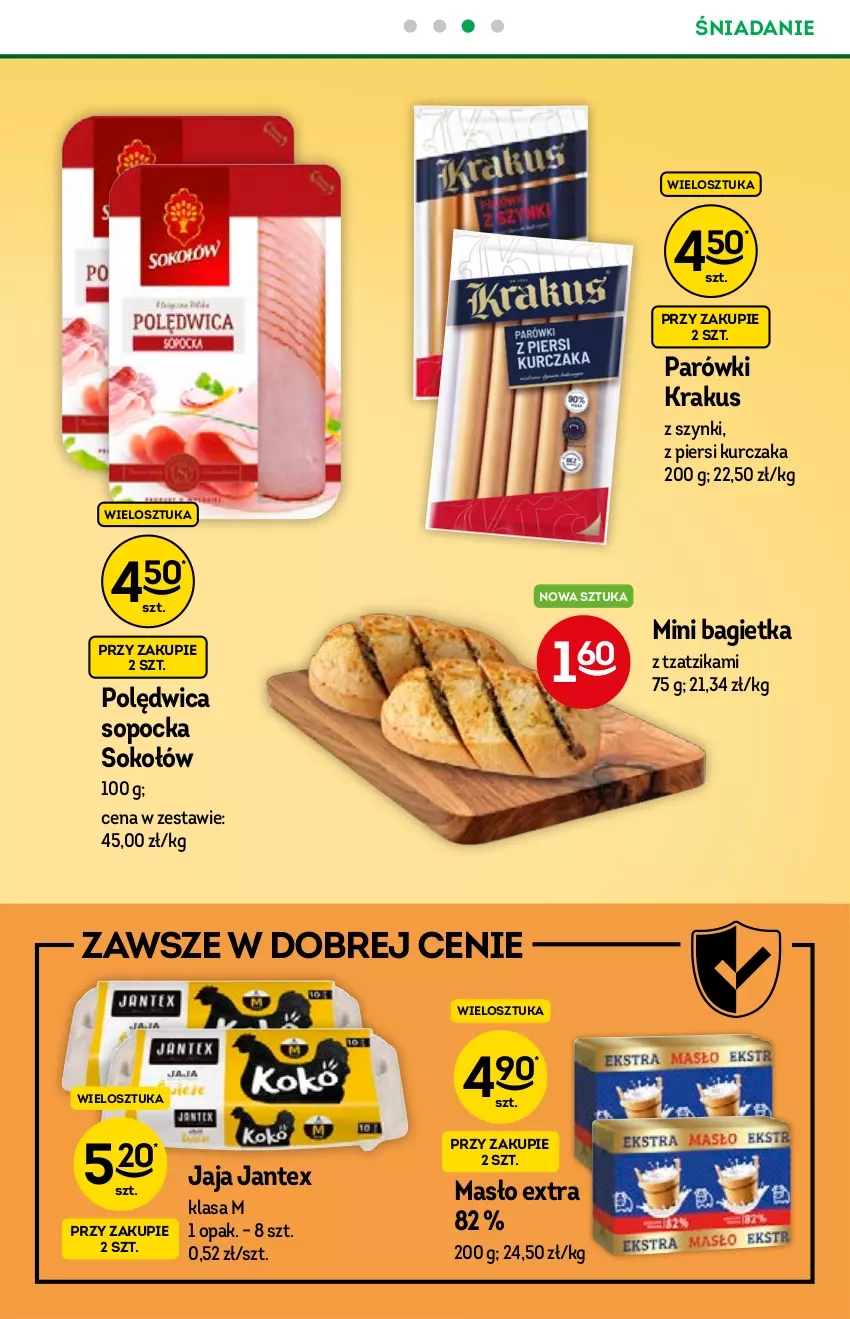 Gazetka promocyjna Żabka - ważna 21.07 do 03.08.2021 - strona 29 - produkty: Bagietka, Jaja, Krakus, Kurczak, Masło, Parówki, Polędwica, Sok, Sokołów