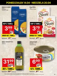 Gazetka promocyjna Delikatesy Centrum - NOWA GAZETKA Delikatesy Centrum od 14 kwietnia! 14-20.04.2025 - Gazetka - ważna od 20.04 do 20.04.2025 - strona 27 - produkty: Lubella, Makaron, Gra, Bell, Kawa, Spaghetti, Mąka, Tuńczyk, Basia, Oliwa z oliwek, Bella, Graal, Kasia, Olej, Fa, Oliwa