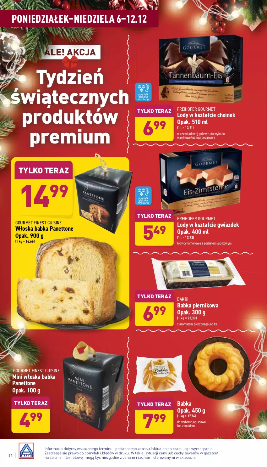 Gazetka promocyjna Aldi - Katalog spożywczy - ważna 06.12 do 12.12.2021 - strona 16 - produkty: Babka, Freihofer Gourmet, Jabłka, Jogurt, Lody, Piec, Piernik, Tera