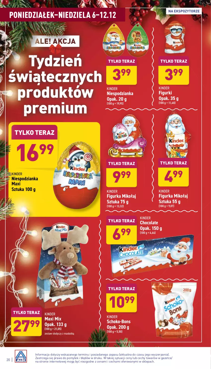 Gazetka promocyjna Aldi - Katalog spożywczy - ważna 06.12 do 12.12.2021 - strona 20 - produkty: Kinder, Tera