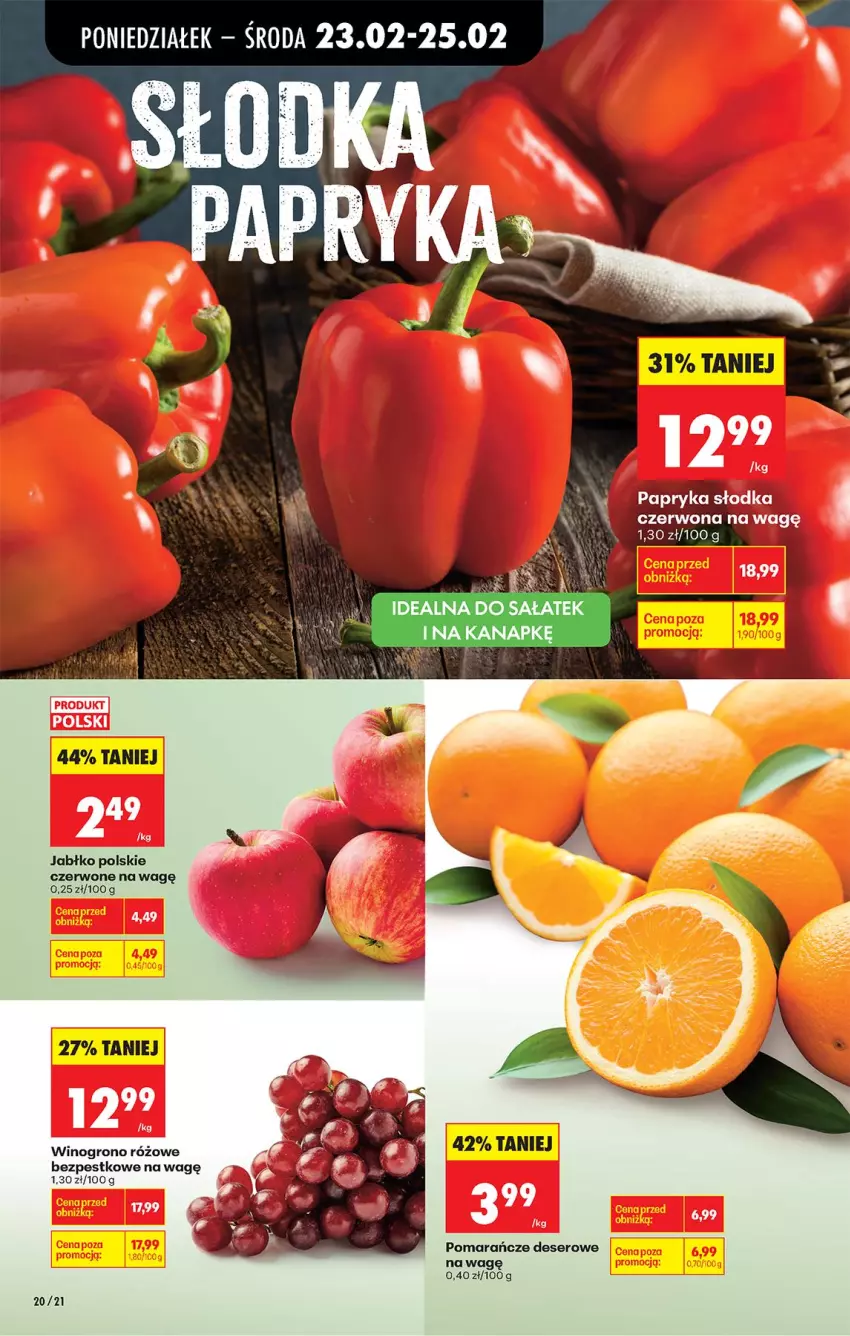 Gazetka promocyjna Biedronka - Od Poniedziałku - ważna 23.02 do 28.02.2026 - strona 22 - produkty: Deser, Papryka, Pomarańcze, Sałat, Ser, Wino