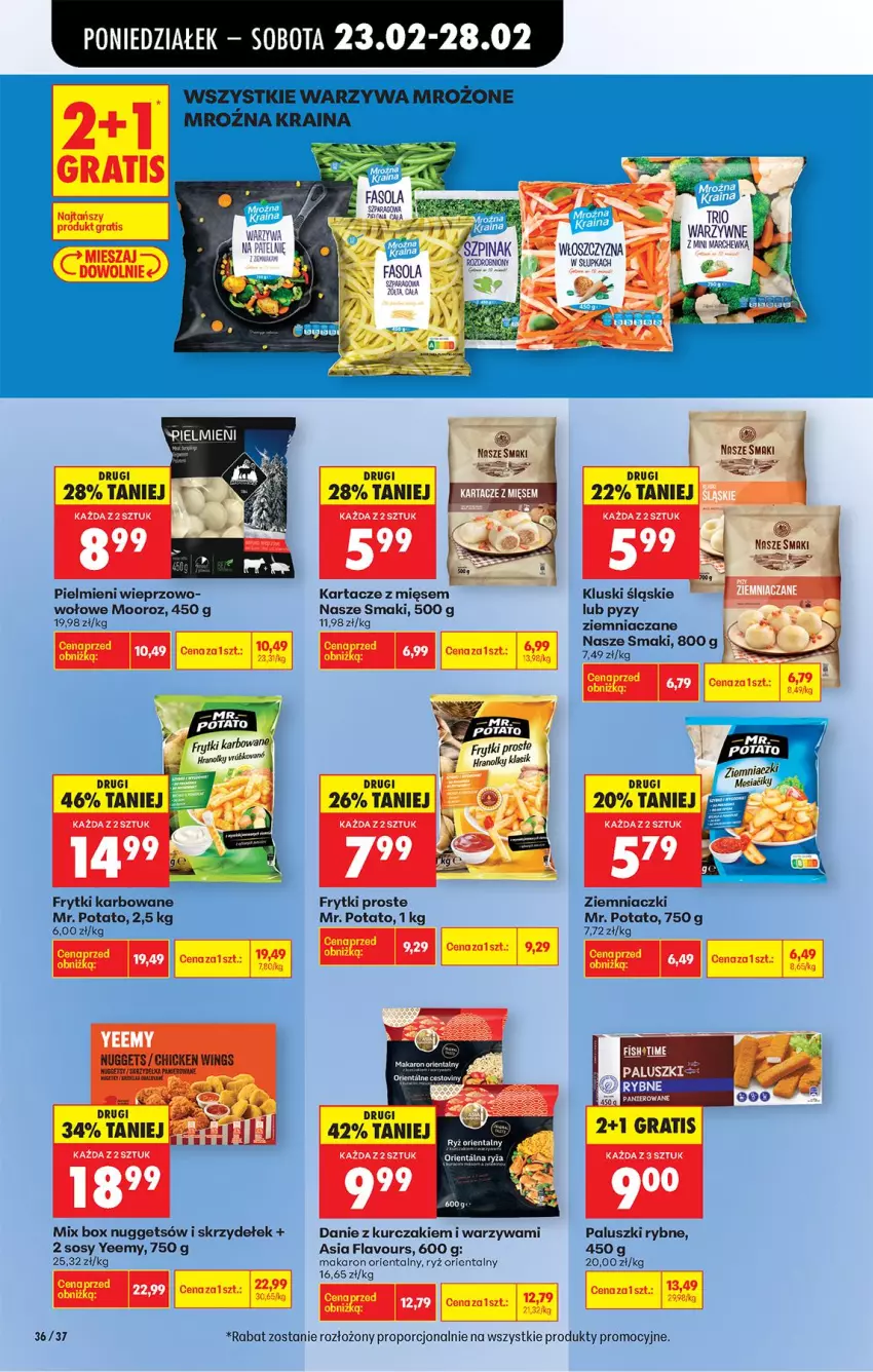 Gazetka promocyjna Biedronka - Od Poniedziałku - ważna 23.02 do 28.02.2026 - strona 40 - produkty: Frytki, Gra, Kurczak, Makaron, Paluszki rybne, Por, Ryż, Sos, Warzywa