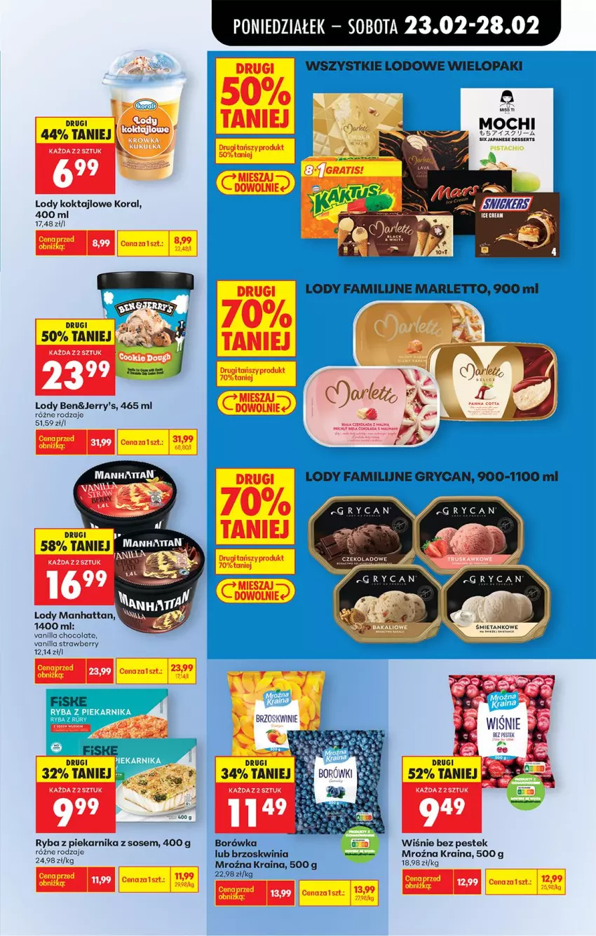 Gazetka promocyjna Biedronka - Od Poniedziałku - ważna 23.02 do 28.02.2026 - strona 41 - produkty: Lack, Lody, Piekarnik, Por, Ryba, Ryba z piekarnika, Ser, Sos, Stek