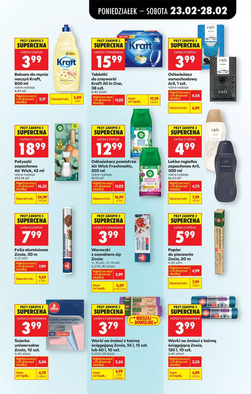 Gazetka promocyjna Biedronka - Od Poniedziałku - ważna 23.02 do 28.02.2026 - strona 71 - produkty: Air Wick, Fa, Folia aluminiowa, Odświeżacz powietrza, Papier, Piec, Tablet, Tabletki do zmywarki, Worki na śmiec, Worki na śmieci, Zmywarki