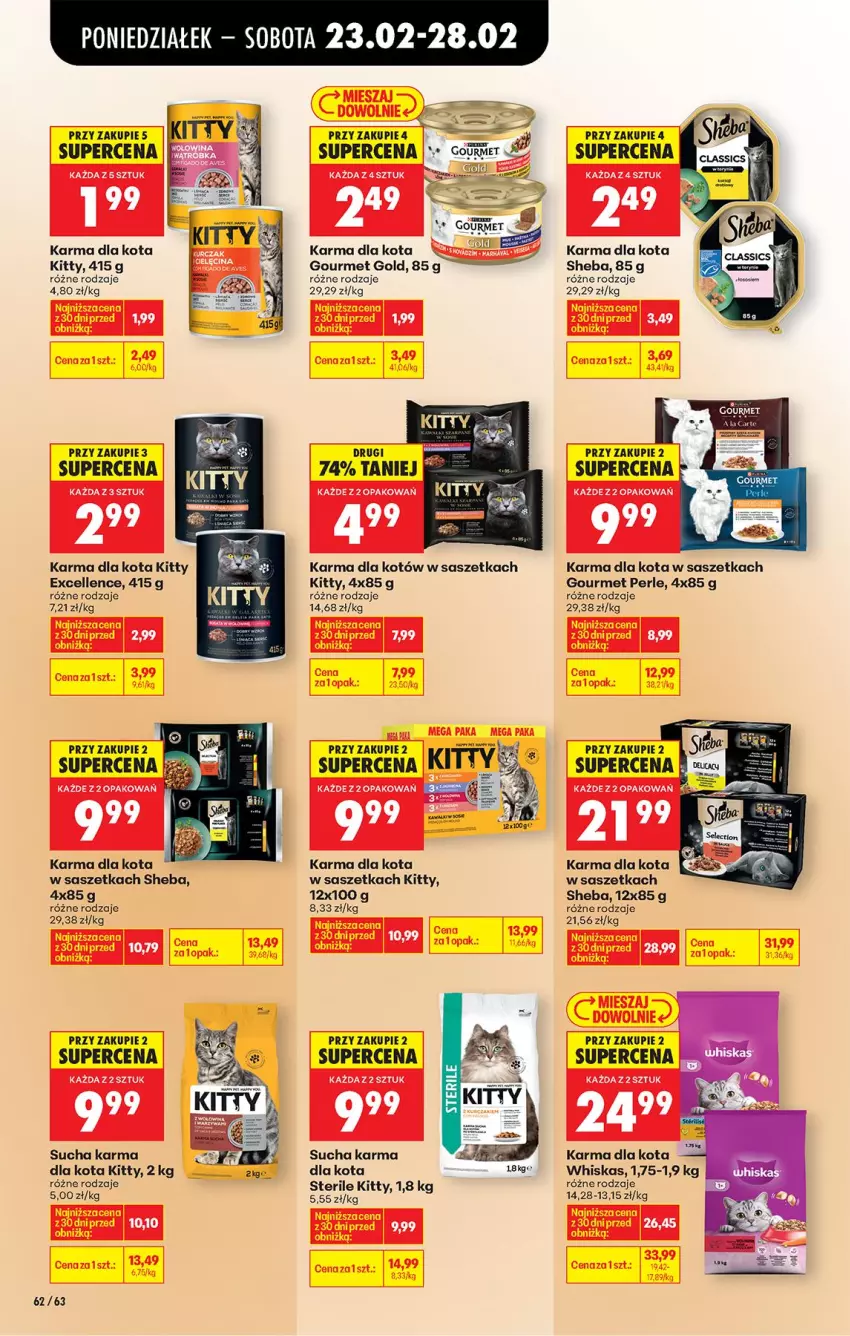 Gazetka promocyjna Biedronka - Od Poniedziałku - ważna 23.02 do 28.02.2026 - strona 74 - produkty: Gourmet Gold, Sheba, Sucha karma, Whiskas