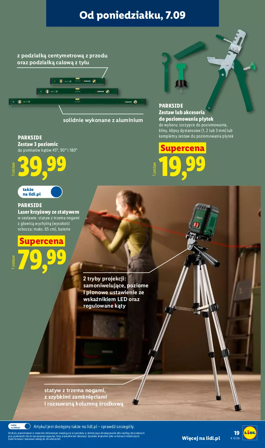 Gazetka promocyjna Lidl - Gazetka ważna od 07.09. do 12.09. - ważna 07.09 do 12.09.2026 - strona 23 - produkty: Laser krzyżowy, Metro, Parkside, Ser, Sok, Szczypce