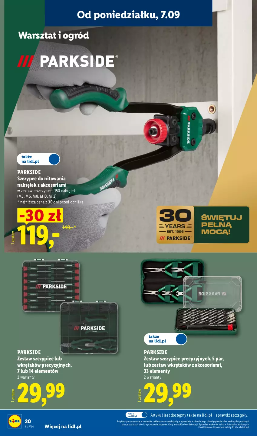 Gazetka promocyjna Lidl - Gazetka ważna od 07.09. do 12.09. - ważna 07.09 do 12.09.2026 - strona 24 - produkty: Ogród, Parkside, Piec, Szczypce, Wkręt, Zestaw wkrętaków