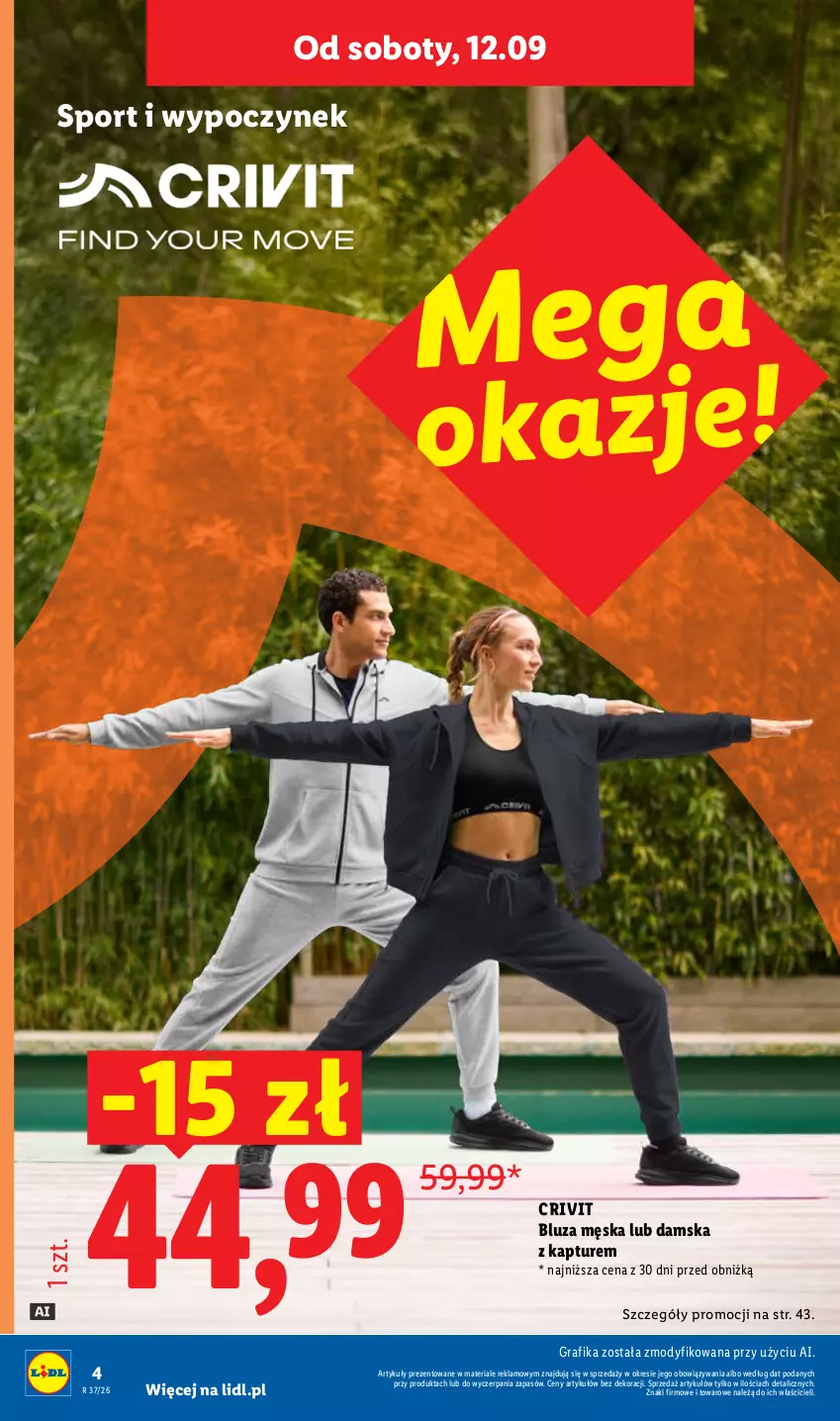 Gazetka promocyjna Lidl - Gazetka ważna od 07.09. do 12.09. - ważna 07.09 do 12.09.2026 - strona 4 - produkty: Bluza, Gra, Grafika, Por, Sport