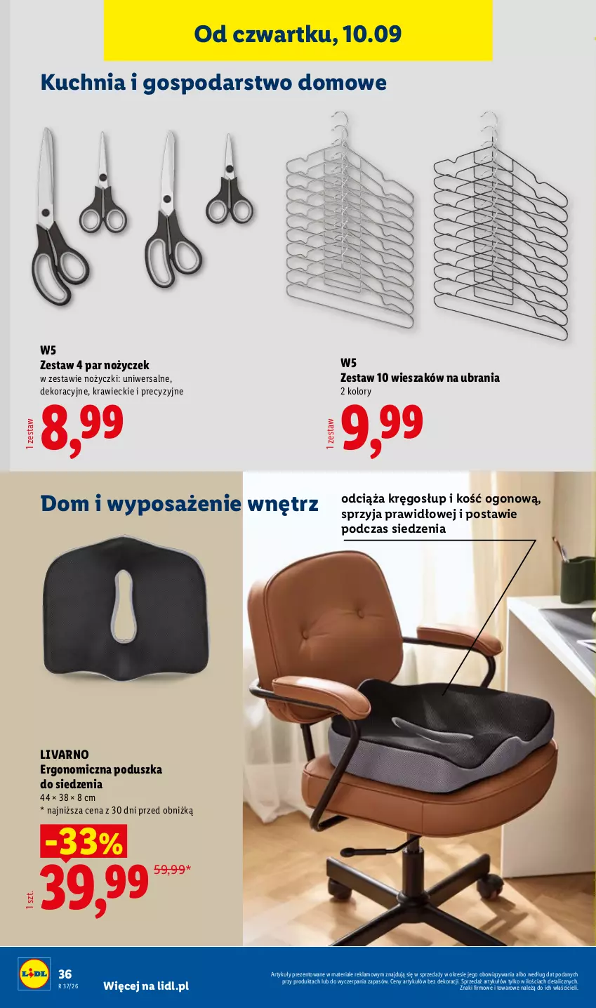 Gazetka promocyjna Lidl - Gazetka ważna od 07.09. do 12.09. - ważna 07.09 do 12.09.2026 - strona 42 - produkty: Ivar, Kuchnia, Noż, Nożyczki, Poduszka, Ubrania, Wieszak