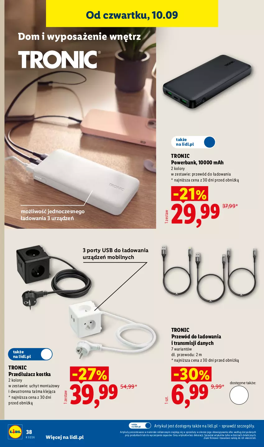 Gazetka promocyjna Lidl - Gazetka ważna od 07.09. do 12.09. - ważna 07.09 do 12.09.2026 - strona 44 - produkty: Klej, Mobil, Por, Powerbank, Przewód, Tran