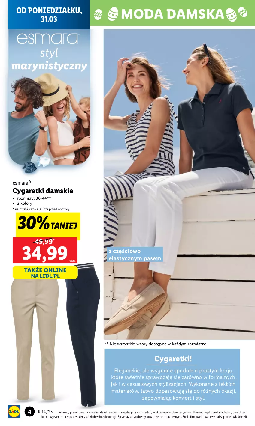 Gazetka promocyjna Lidl - GAZETKA - ważna 31.03 do 05.04.2025 - strona 4 - produkty: Moda, Spodnie