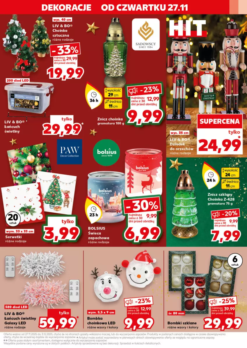 Gazetka promocyjna Kaufland - Kaufland - ważna 27.11 do 03.12.2025 - strona 11 - produkty: Bols, Bolsius, Bombki, Choinka, Gala, Gra, Inka, Rama, Sok, Znicz