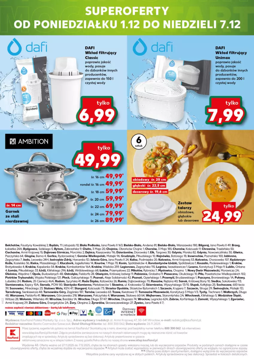 Gazetka promocyjna Kaufland - Kaufland - ważna 27.11 do 03.12.2025 - strona 60 - produkty: BIC, Chrzan, Deser, Dior, Fa, Inka, Kosz, Noż, Orka, Rondel, Rum, Ser, Sok, Sos, Szal, Talerz, Top, Wino, Wkład filtrujący, Zestaw talerzy